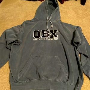Large blue hooded SWEATSHIRT with front hand pocket OBX